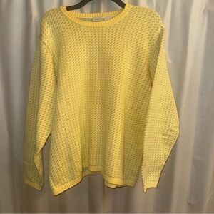 L.L. Bean Yellow and Blue Knit Sweater Birdseye
